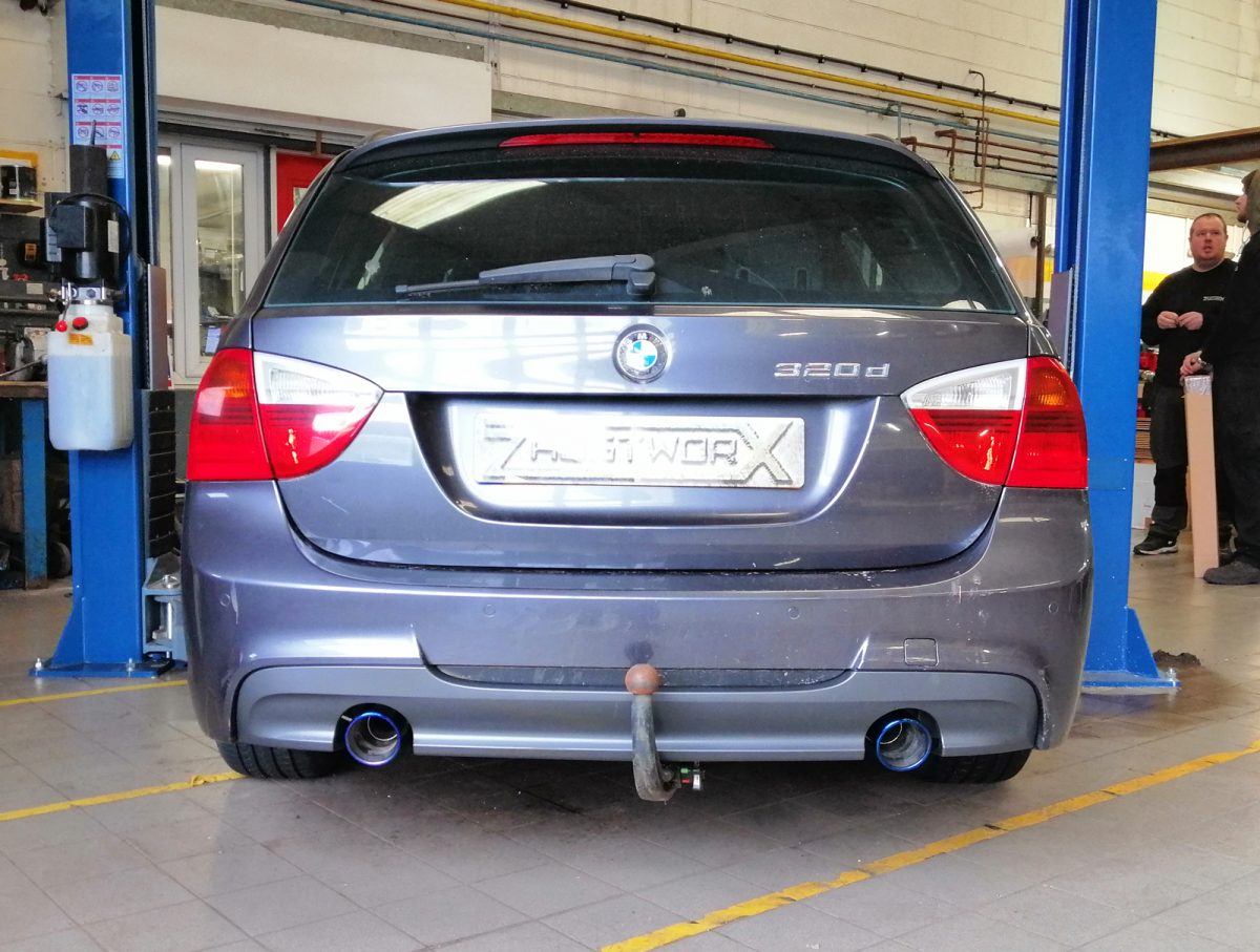 BMW 320d E91/E93 335 Style Twin Exit Exhaust Conversion Zaustworx