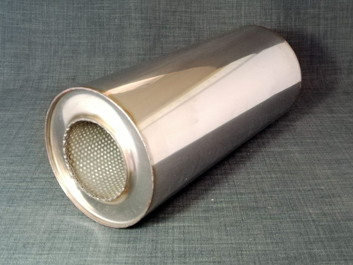7" Round x 89mm (3½") Bore Stainless Steel Silencer