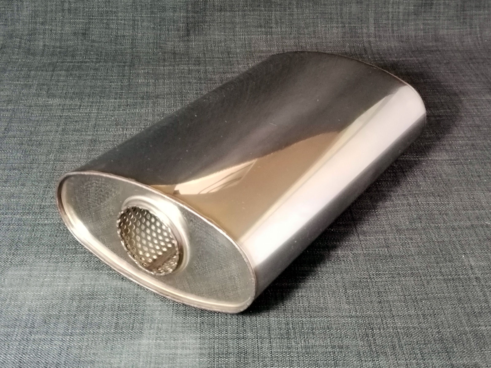 8x5" Oval x 57mm (2¼") Bore Stainless Steel Silencer Zaustworx