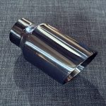 ZRT014 - Single 3.5" Round tailpipe - Slash cut - Black Chrome