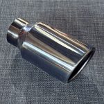 ZRT086 - Single 3.5" Round tailpipe - Slash cut - Black Chrome