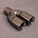 Twin 3" Straight-Cut Bevelled Tailpipe - Staggered (Black)