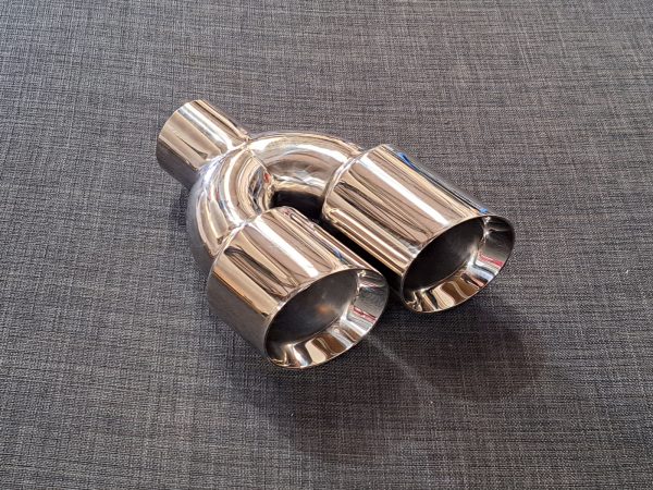 ZTT082 - Twin 3.5" Round tailpipe - Angled - Bevelled
