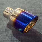 ZRT100 - Single 4" Round tailpipe - Slash cut - Inrolled - Blue